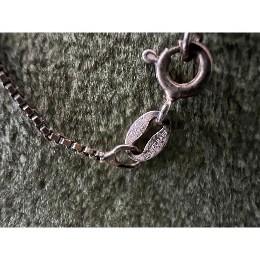 925 Danecraft Sterling Silver Necklace w/ SAI Crystal Drop Pendant Vintage - Picture 5 of 7